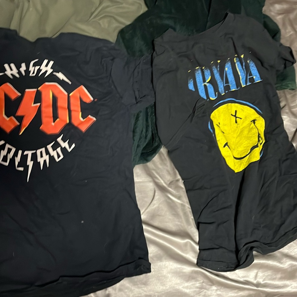 Band shirt 2 pack nirvana and AC/DC